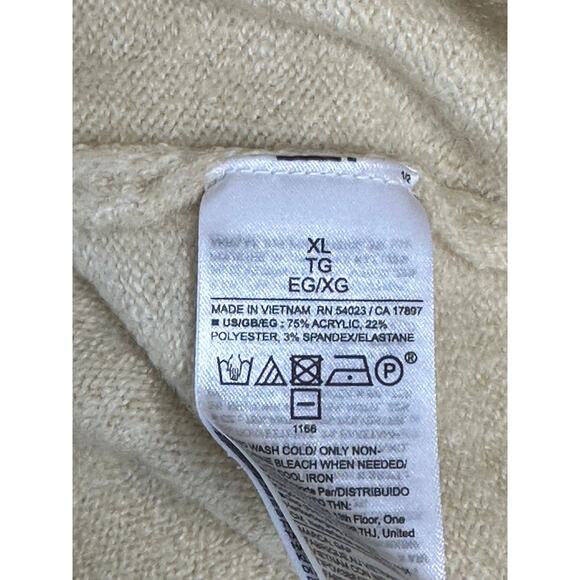 GAP NWT Relaxed Fair Isle Mockneck Sweater Cream Pink Green Winter Preppy XL - Picture 5 of 7